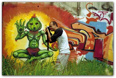 shooting graffiti