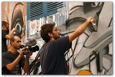 shooting graffiti